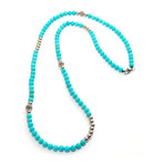 Necklace + Wrap Bracelet // Turquoise + Silver Cubic Zirconia