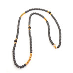 Necklace + Wrap Bracelet // Matte Pyrite + Black Cubic Zirconia