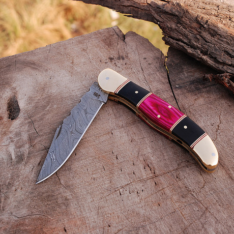 Damascus Pocket Folding Knife // 2364