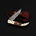 Damascus Liner Lock Folding Knife "Handmade" // 2685