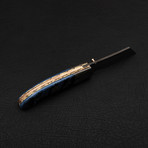 Damascus Liner Lock Folding Knife "Handmade" // 2687