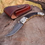 Damascus Liner Lock Folding Knife  // 2689