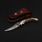 Damascus Liner Lock Folding Knife // 2690