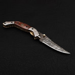 Damascus Liner Lock Folding Knife // 2690