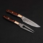 Damascus Carving Knife Set // 2 Pieces Set
