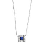 Damiani Belle Epoque 18k White Gold Diamond + Sapphire Pendant Necklace // Chain Length: 19"
