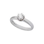 Damiani Queen 18k White Gold Diamond Engagement Ring // Ring Size: 7.25
