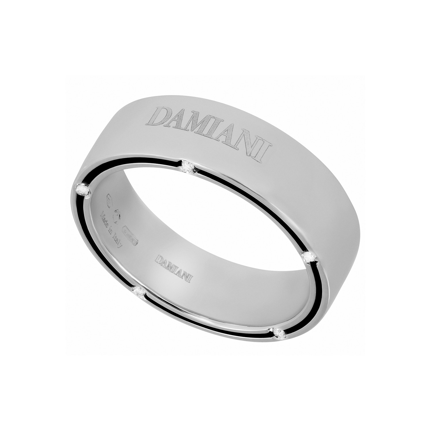 Damiani D Side 18k White Gold Diamond Ring (Ring Size: 6.25) - Damiani