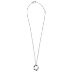 Damiani D.Side 18k White Gold Black Diamond Pendant Necklace