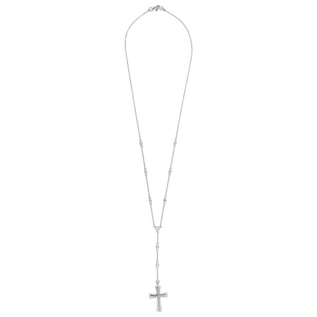 Damiani 18k White Gold Diamond Pendant Necklace // Chain Length: 17"