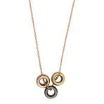 Damiani Metropolitan 18k Yellow Gold + 18k Rose Gold + 18k Black Gold Diamond Pendant Necklace // Chain Length: 16"