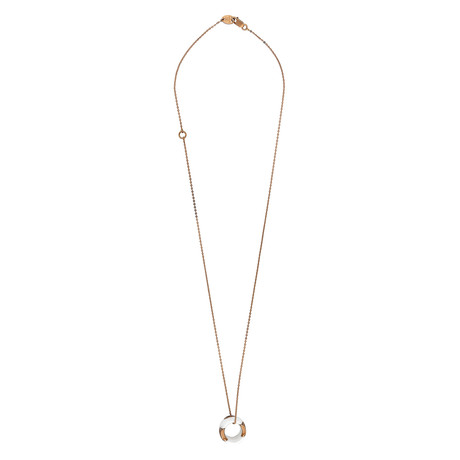Damiani D.Icon 18k Rose Gold Diamond + Ceramic Pendant Necklace // Chain Length: 18"