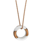 Damiani D.Icon 18k Rose Gold Diamond + Ceramic Pendant Necklace // Chain Length: 18"