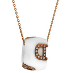 Damiani D.Icon 18k Rose Gold Diamond + Ceramic Pendant Necklace // Chain Length: 18"