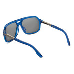 Men's Hunter Sunglasses // Midway Blue + Antique Brass + Blue