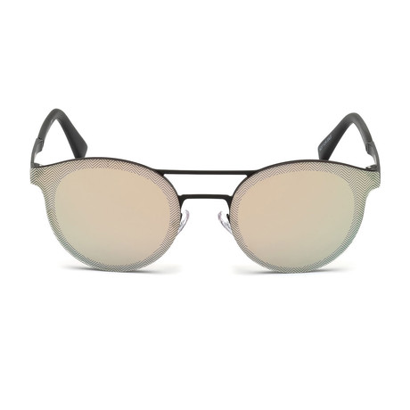 Zegna // Men's Double Bridge Sunglasses // Black + Grey Mirror