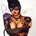 Catwoman Tattoo // Halle Berry, Michelle Pfeiffer + Nathan Szerdy Signed Promotion Art Photo // Custom Frame