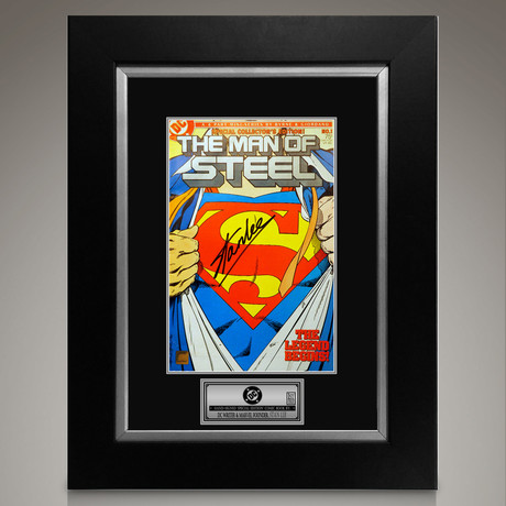 The Man of Steel Superman #1 // Stan Lee Signed Comic // Custom Frame (Signed Comic Book Only)