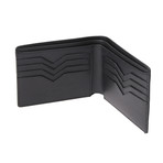 Versace Collection // Textured Bi-Fold Wallet // Black