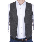 Woven Vest // Grey + Black (M)
