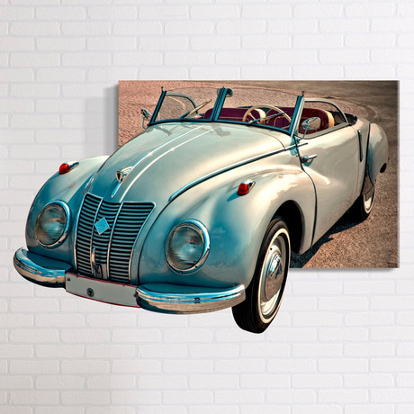 3D Grey Car // Mostic 3D Wrapped Canvas + Decal