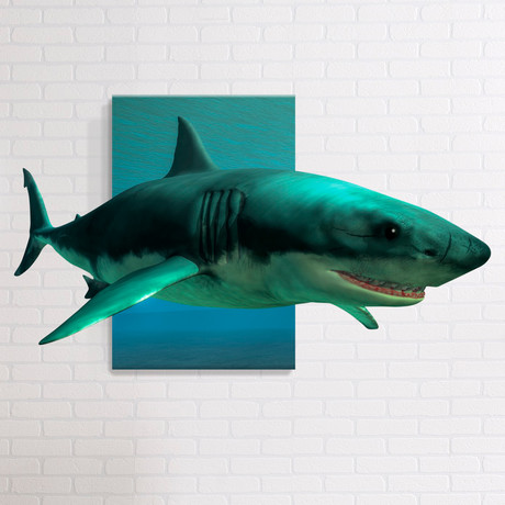 Shark // Mostic 3D Wrapped Canvas + Decal