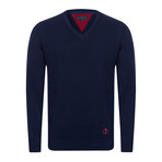 Across V-Neck Pullover // Navy (L)
