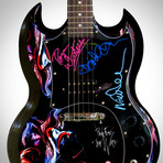 Pink Floyd // The Wall Black Band Autographed Guitar