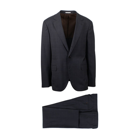 Nolan Windowpane Wool 3/2 Button Suit // Gray (Euro: 46)