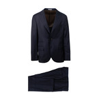 Zane Micro-Check Wool 3/2 Button Suit // Blue (Euro: 50)