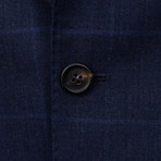 Armando Windowpane Wool Blend 3/2 Button Suit // Blue (Euro: 50)