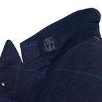 Armando Windowpane Wool Blend 3/2 Button Suit // Blue (Euro: 46)