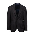 Johnathan Striped Wool 3/2 Button Suit // Brown (Euro: 46)