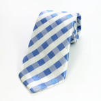Neck Tie // Sky Blue + White Squares