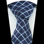 Celino // Silk Neck Tie // Navy Blue + White 