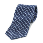 Celino // Silk Neck Tie // Navy Blue + White 