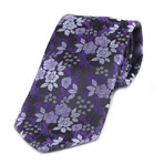 Neck Tie // Purple Silver + Black Floral