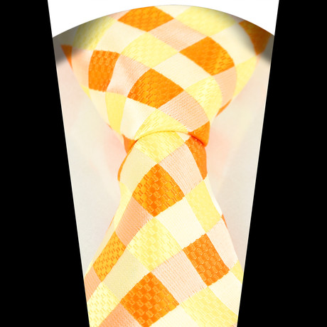 Neck Tie // Multi-Orange + White
