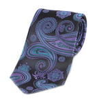 Neck Tie // Lapis Blue + Black Paisley