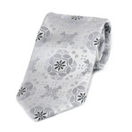 Silk Neck Tie + Gift Box // Macy Gray White + Black