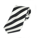 Neck Tie // Black + White Stripes