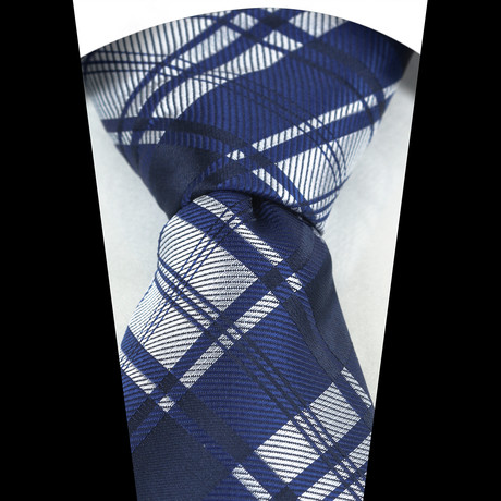Neck Tie // Blue + Gray Nova Plaid