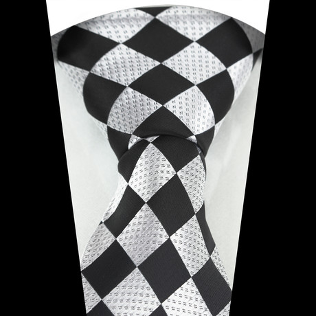 Neck Tie // Black + White Checkers