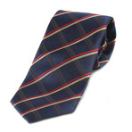 Neck Tie // Blue + Red + Gold Stripes