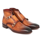 Double Monkstrap Ankle High Boot // Brown (Euro: 42)