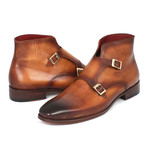 Double Monkstrap Ankle High Boot // Brown (Euro: 43)