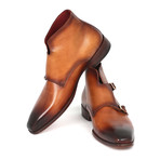 Double Monkstrap Ankle High Boot // Brown (Euro: 38)