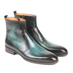 Burnished Side Zipper Boots // Turquoise (Euro: 41)