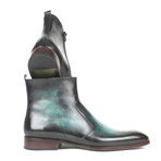 Burnished Side Zipper Boots // Turquoise (Euro: 38)
