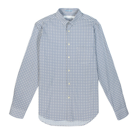 Fonzy Dress Shirt // Geometric Blue (S)